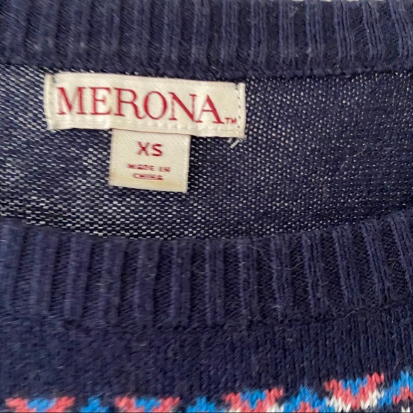 Navy colorful patterned sweater - Picture 4 of 4